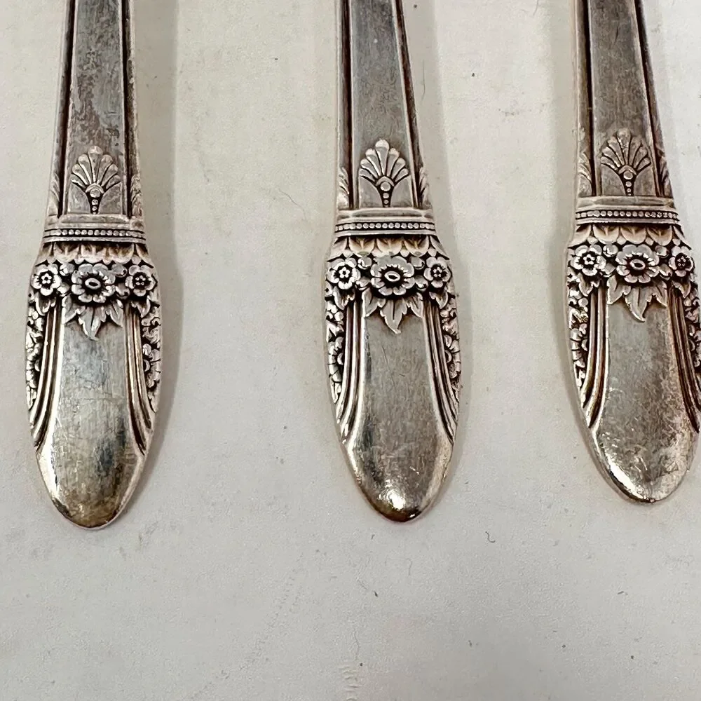 1847 Rogers Bros First Love Silverplate Salad Forks Set of 6 Vintage 1937